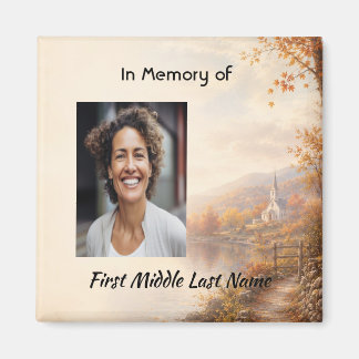 Church Country Autumn, Memorial Prayer Keepsake Magnet