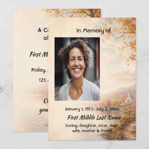 Church Country Celebration Life Memorial Service Invitation