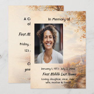 Church Country Celebration Life Memorial Service Invitation