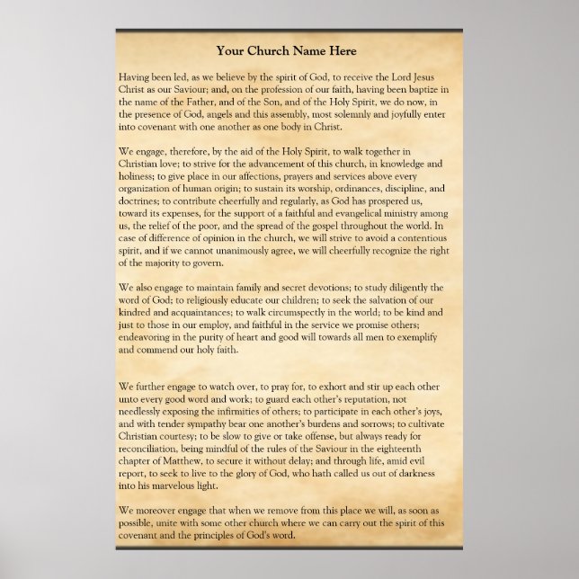 Church Covenant Poster (Front)