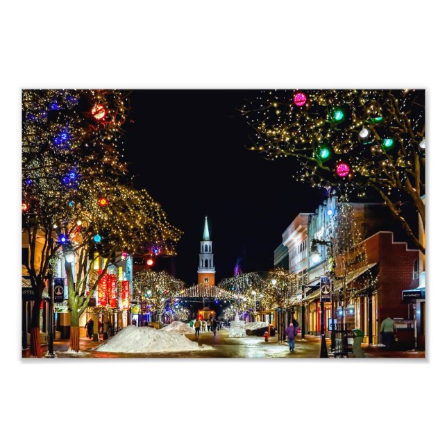 Church Decorated for Christmas Photo Print (Front)