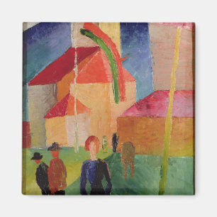 Church Decorated with Flags Magnet