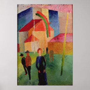 Church Decorated with Flags Poster