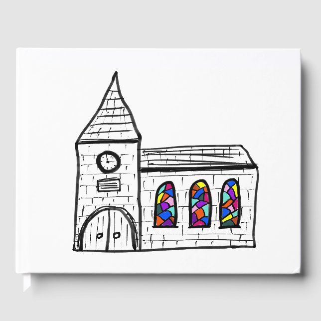 Church Design Wedding Guest Book (Front)