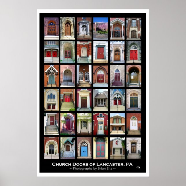 "Church Doors of Lancaster, PA" Poster (Front)