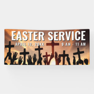 Church Easter Service Time Banner