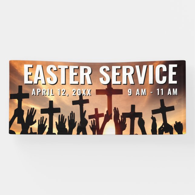 Church Easter Service Time Banner (Horizontal)