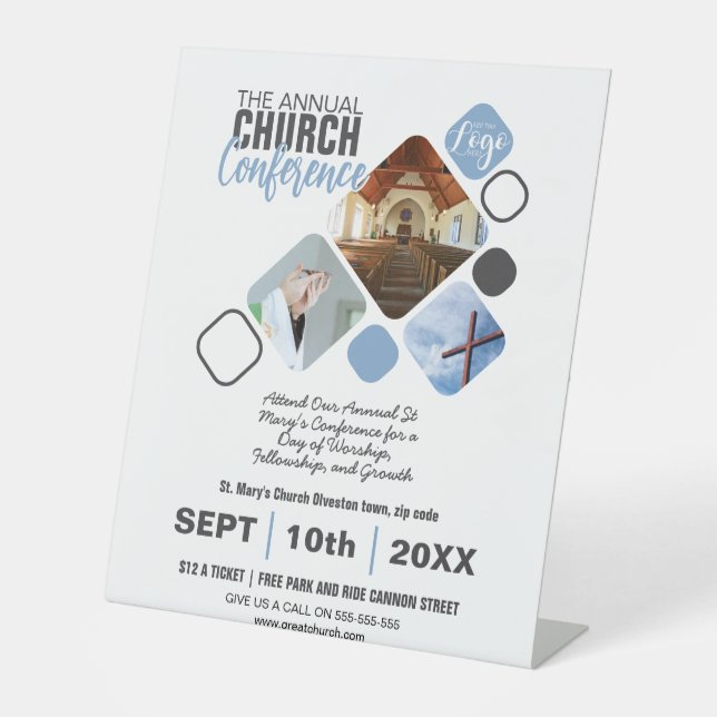 Church Event Flyer Bible Study, Conferences Pedestal Sign (Front)