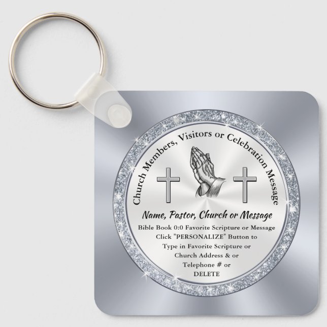 Church Gifts for Visitors or Members, Personalised Key Ring (Front)