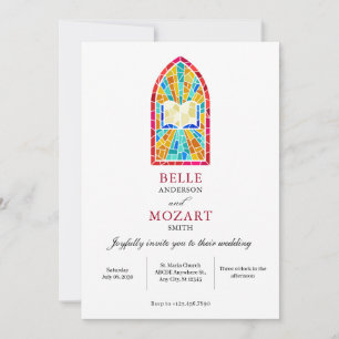 Church Glass with bible wedding Invitation
