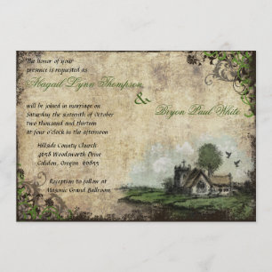 Church Green Vintage Wedding Invitation