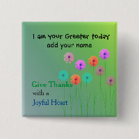 Church Greeter Name Plate