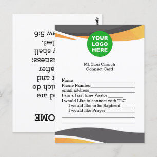 Church Guest Connect Card with logo