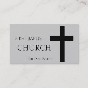 Church Horizontal Silver/Black Business Card