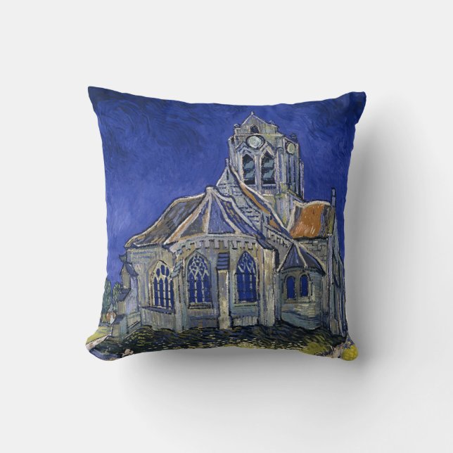 Church in Auvers by Van Gogh Painting Art  Cushion (Front)