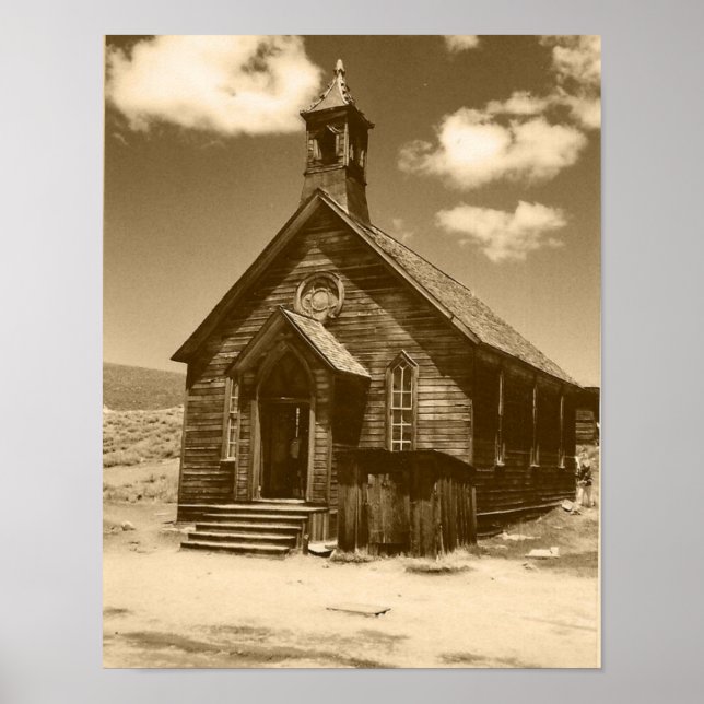 Church in Bodie, CA (sepia) Print (Front)