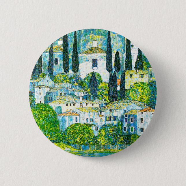 Church in Cassone Gustav Klimt 6 Cm Round Badge (Front)