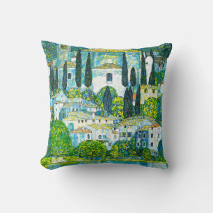 Church in Cassone Gustav Klimt Cushion