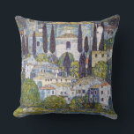 Church in Cassone, Gustav Klimt Cushion<br><div class="desc">Gustav Klimt (July 14, 1862 – February 6, 1918) was an Austrian symbolist painter and one of the most prominent members of the Vienna Secession movement. Klimt is noted for his paintings, murals, sketches, and other objets d'art. In addition to his figurative works, which include allegories and portraits, he painted...</div>