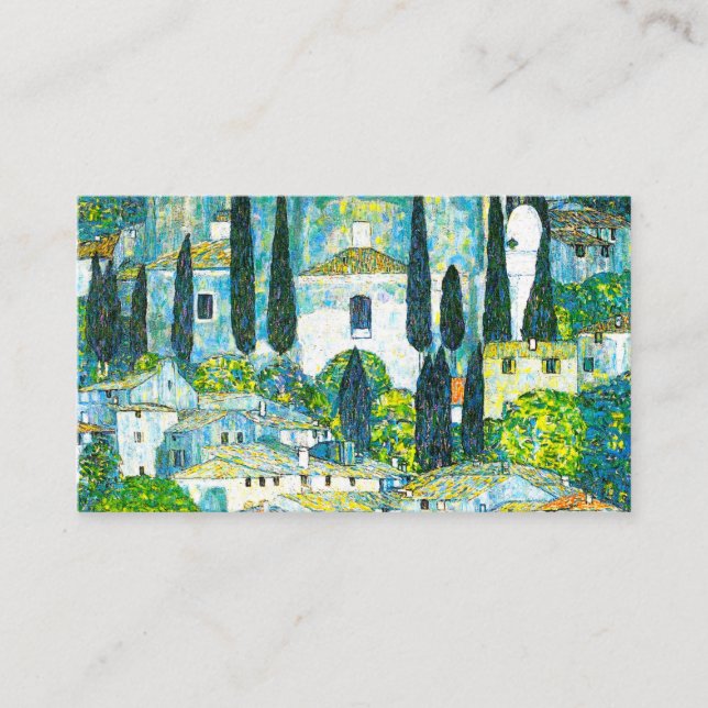 Church in Cassone Gustav Klimt Enclosure Card (Front)