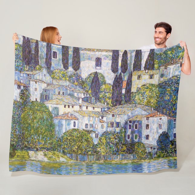 Church in Cassone, Gustav Klimt Fleece Blanket (In Situ)