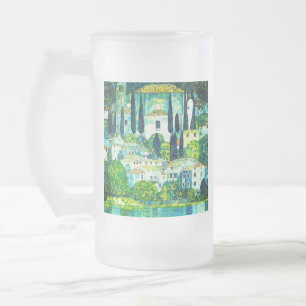 Church in Cassone Gustav Klimt Frosted Glass Beer Mug