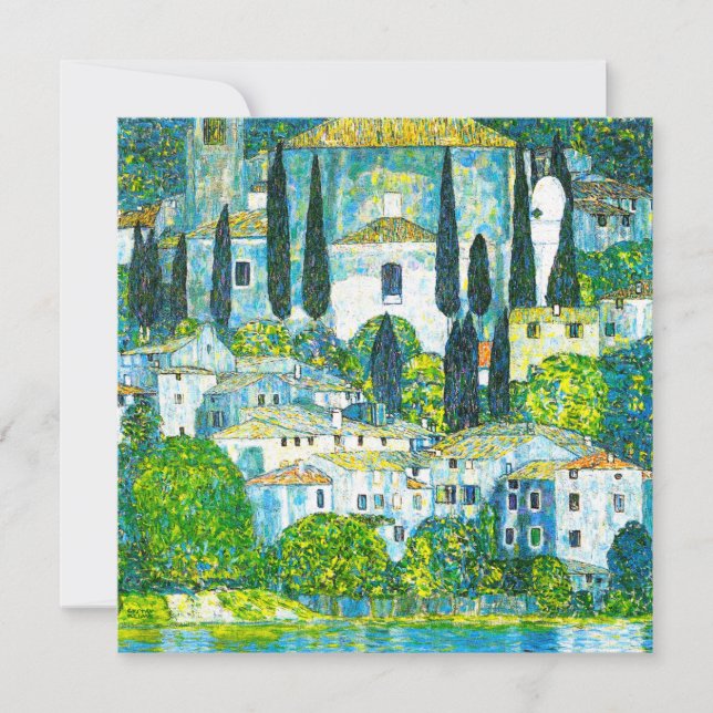 Church in Cassone Gustav Klimt Invitation (Front)