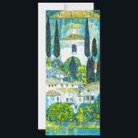 Church in Cassone Gustav Klimt Invitation<br><div class="desc">Card featuring Gustav Klimt’s oil painting Church in Cassone (1913). A beautiful Italian church is surrounded with green trees on the shore of blue waters. A marvellous gift for Art Nouveau lovers and Austrian art enthusiasts!</div>