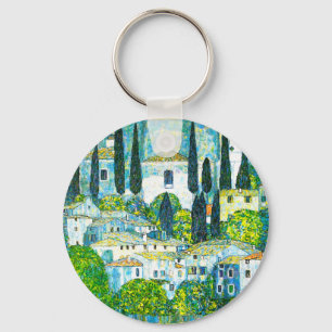 Church in Cassone Gustav Klimt Key Ring