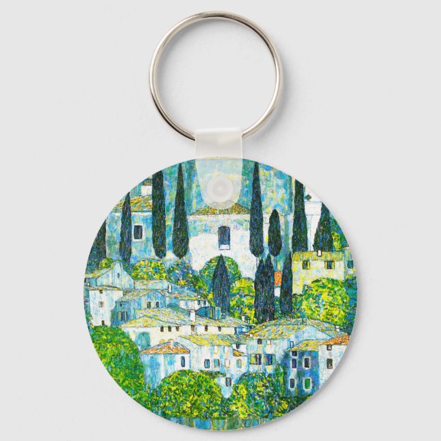 Church in Cassone Gustav Klimt Key Ring (Front)