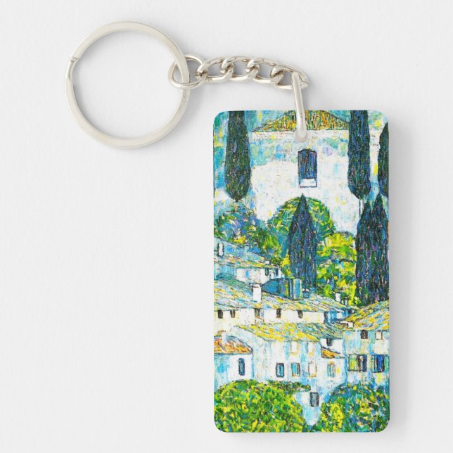 Church in Cassone Gustav Klimt Key Ring (Front)