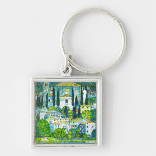 Church in Cassone Gustav Klimt Key Ring