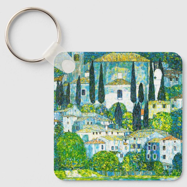 Church in Cassone Gustav Klimt Key Ring (Front)