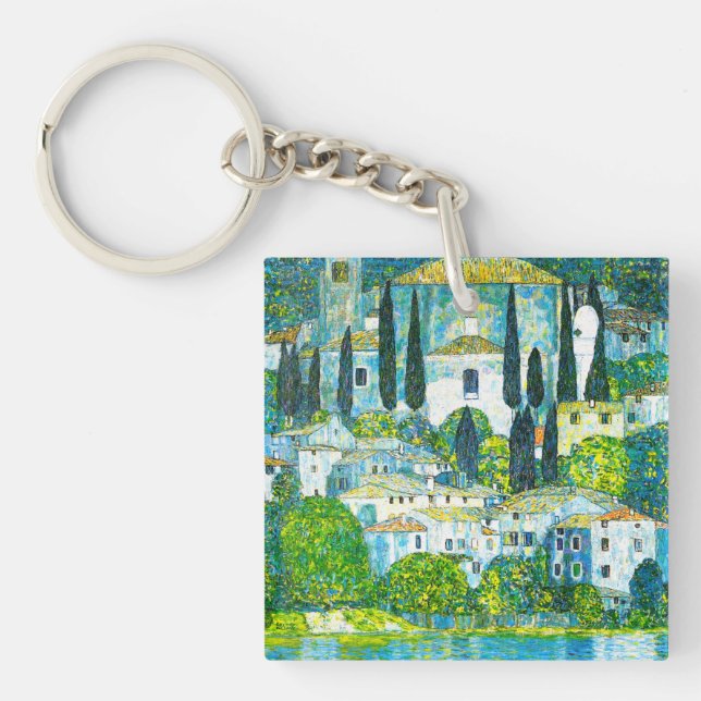 Church in Cassone Gustav Klimt Key Ring (Front)