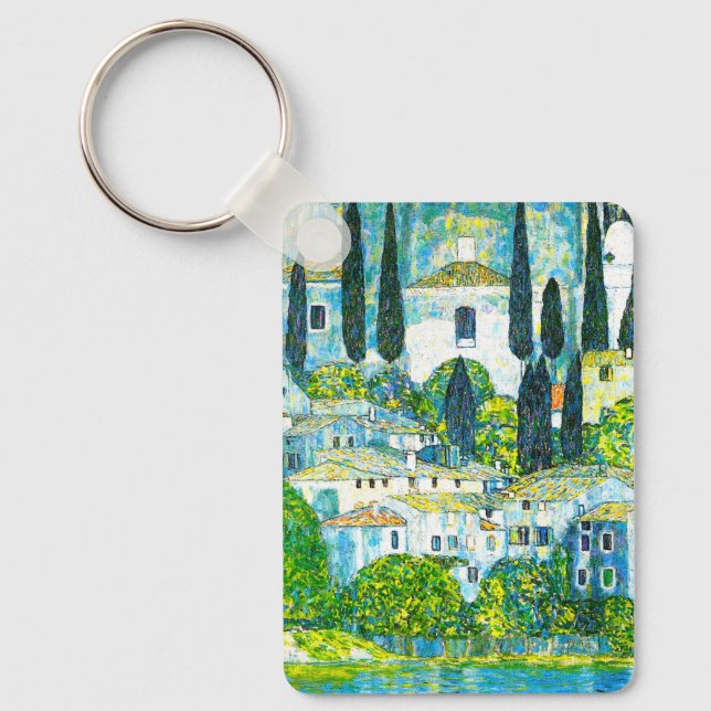 Church in Cassone Gustav Klimt Key Ring (Front)