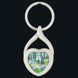 Church in Cassone Gustav Klimt Key Ring<br><div class="desc">Keychain featuring Gustav Klimt’s oil painting Church in Cassone (1913). A beautiful Italian church is surrounded with green trees on the shore of blue waters. A marvellous gift for Art Nouveau lovers and Austrian art enthusiasts!</div>