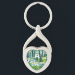 Church in Cassone Gustav Klimt Key Ring<br><div class="desc">Keychain featuring Gustav Klimt’s oil painting Church in Cassone (1913). A beautiful Italian church is surrounded with green trees on the shore of blue waters. A marvellous gift for Art Nouveau lovers and Austrian art enthusiasts!</div>