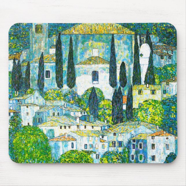Church in Cassone Gustav Klimt Mouse Mat (Front)