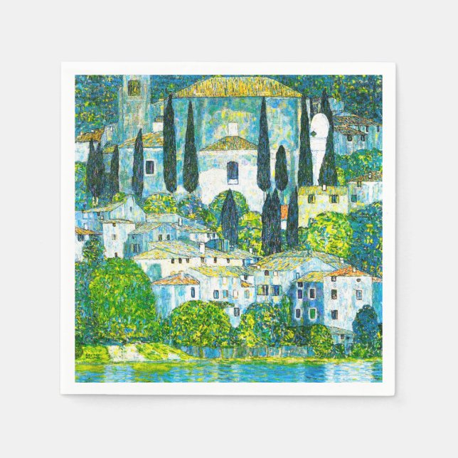 Church in Cassone Gustav Klimt Napkin (Front)