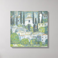 Church in Cassone (Italian Landscape) Vintage Art