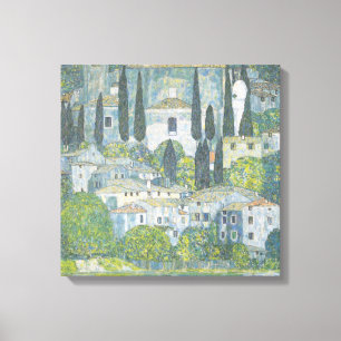 Church in Cassone (Italian Landscape) Vintage Art Canvas Print