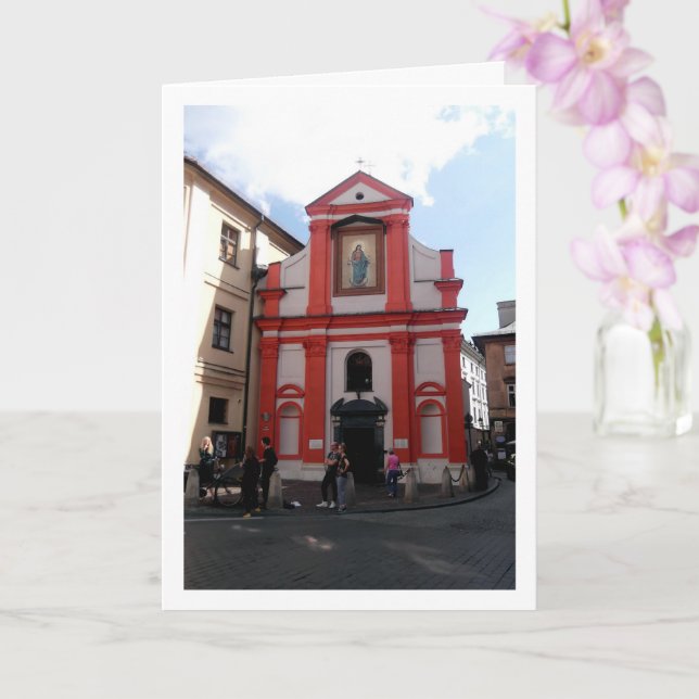 Church In Krakow, Poland Card (Orchid)