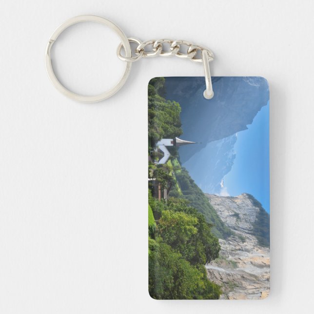 Church in Lauterbrunnen valley, Switzerland Key Ring (Front)