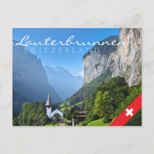 Church in Lauterbrunnen valley, Switzerland Postcard