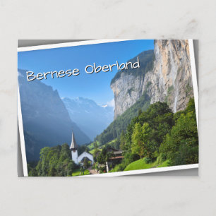 Church in Lauterbrunnen valley, Switzerland Postcard