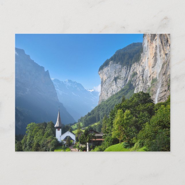 Church in Lauterbrunnen valley, Switzerland Postcard (Front)