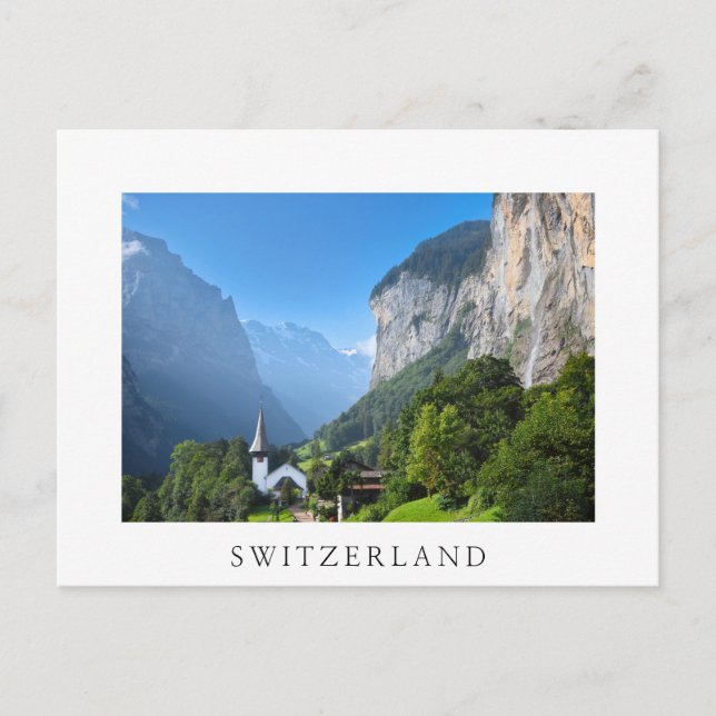 Church in Lauterbrunnen valley, Switzerland Postcard (Front)