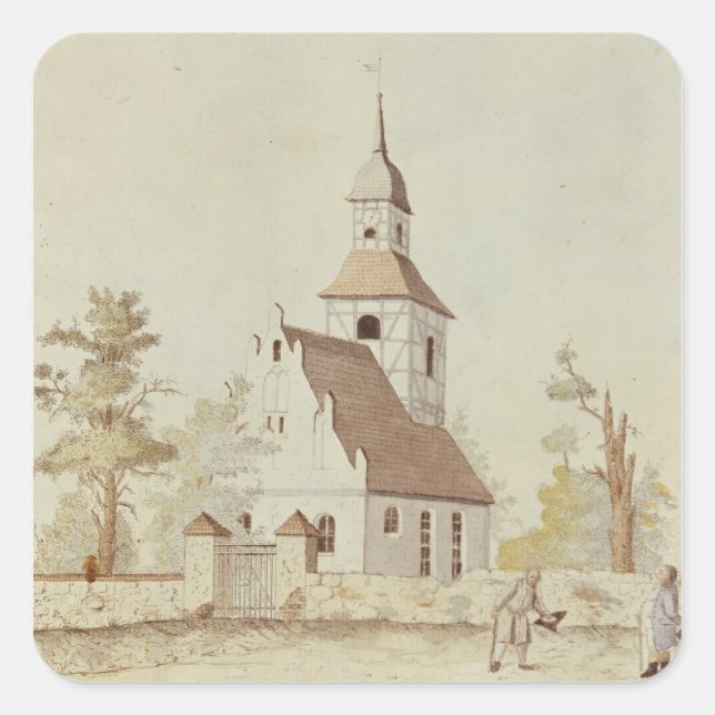 Church in Pankow, Berlin Square Sticker (Front)