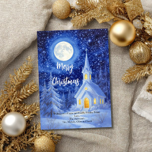 Church in Snowy Woods Holiday Christmas Card