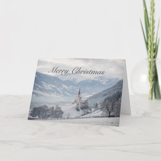 Church in the snow christmas card (Front)
